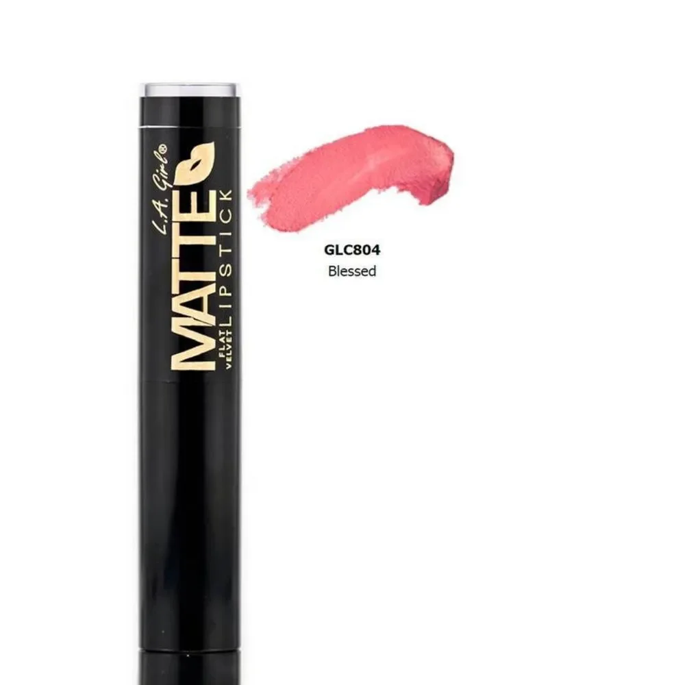LA Girl Matte Flat Velvet Lipstick in GLC804 Blessed Vibrant Pink
